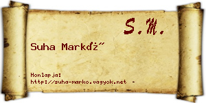 Suha Markó névjegykártya